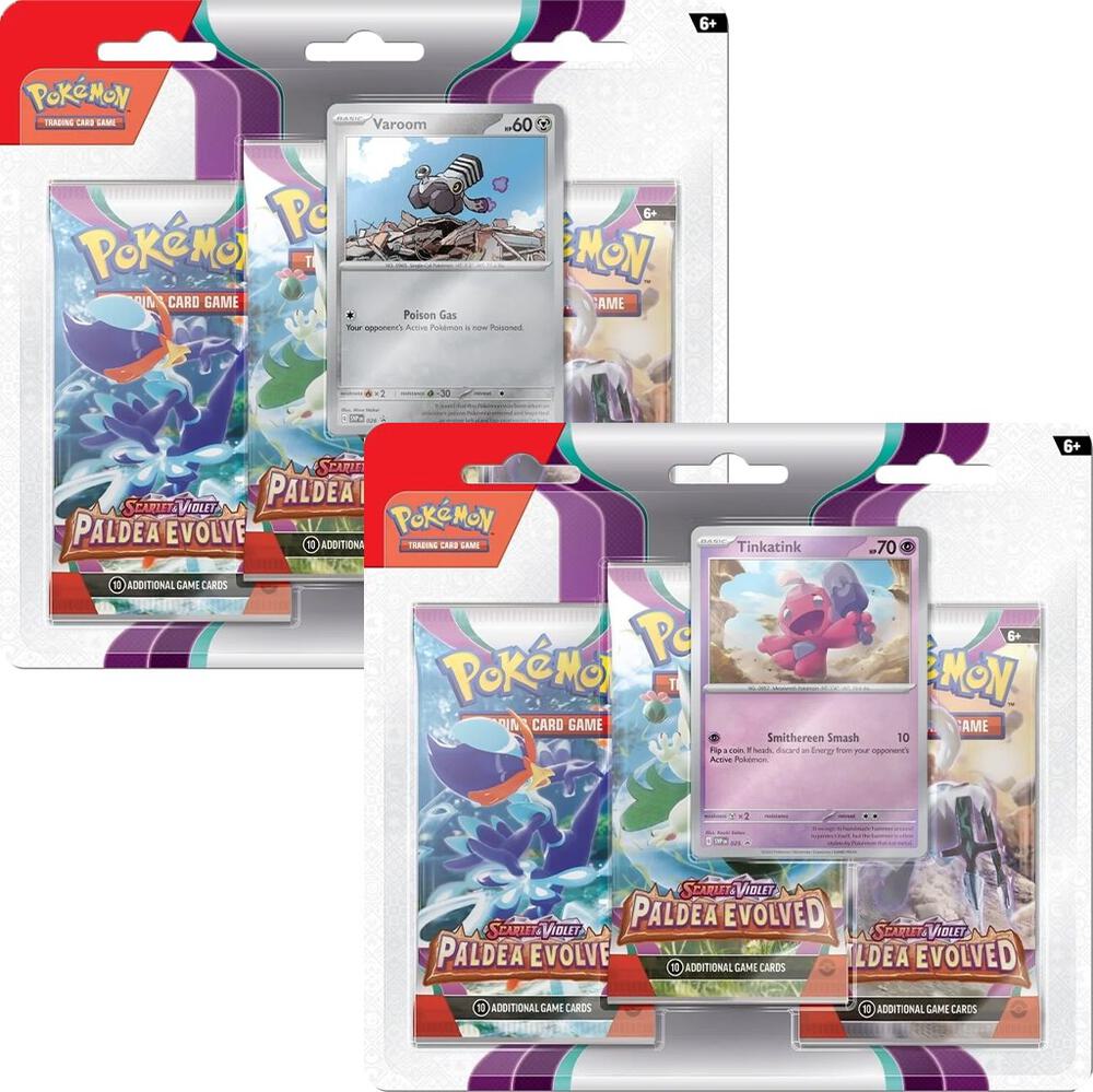 Pokemon TCG: Scarlet & Violet - Paldea Evolved 3 Pack Blister Set of 2
