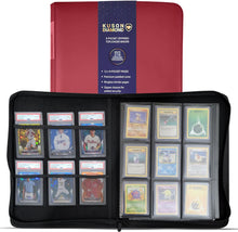 Load image into Gallery viewer, Large Red 9 Pocket TopLoader Binder With 6 Storage Slots
