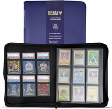 Load image into Gallery viewer, Large Blue 9 Pocket TopLoader Binder With 6 Storage Slots
