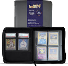 Load image into Gallery viewer, Mini Black 4 Pocket TopLoader Binder with 2 Storage Slots
