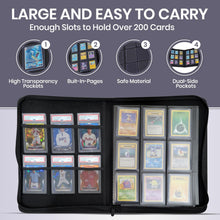 Load image into Gallery viewer, Large Black 9 Pocket TopLoader Binder With 6 Storage Slots
