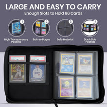 Load image into Gallery viewer, Mini Black 4 Pocket TopLoader Binder with 2 Storage Slots
